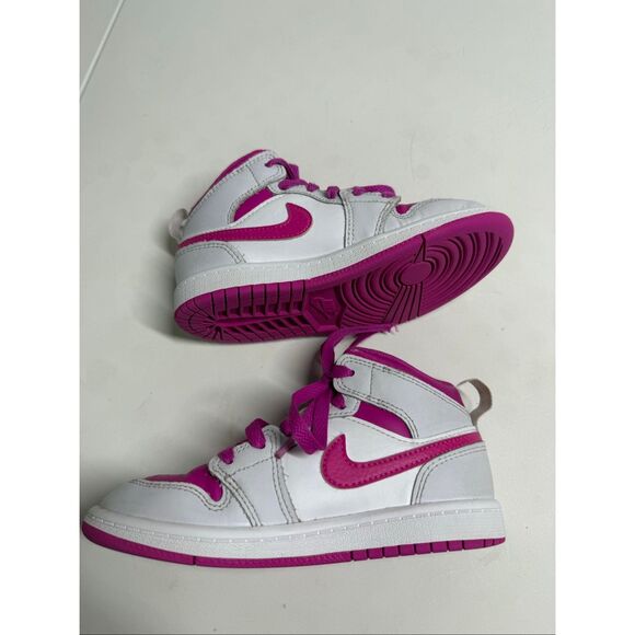 Air Jordan 1 Mid Shoes Size 12 GS Girls Nike FD8781-500 Basketball - Picture 10 of 14